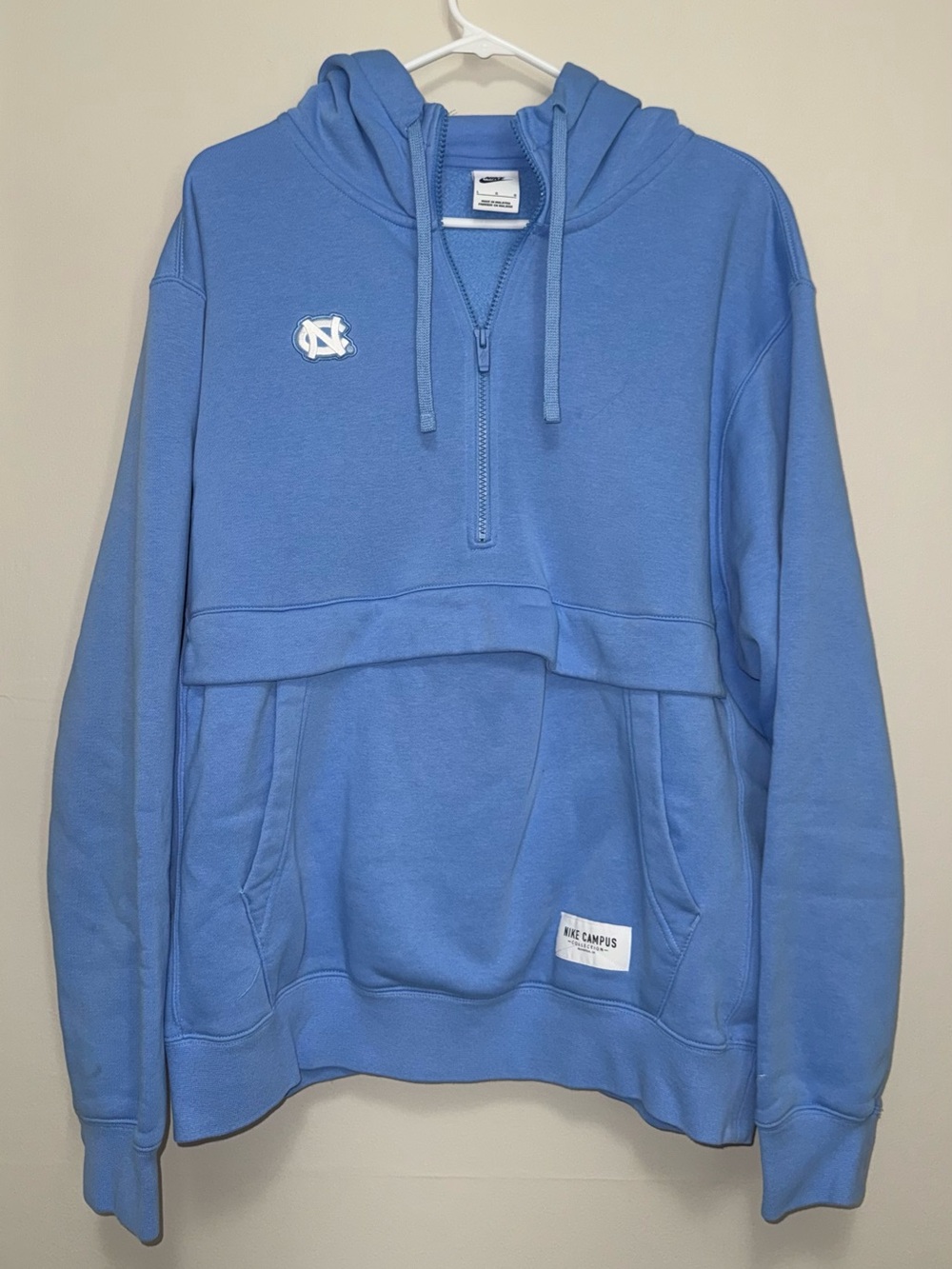 Nike Men’s Carolina Blue Half-Zip Hoodie Sweatshirt